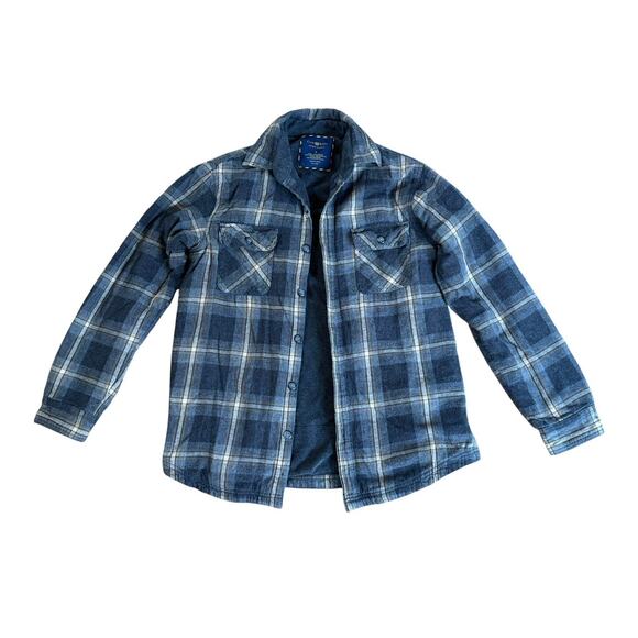 THE CURE Upcycled Plaid Flannel Shacket Retro Vintage 80s Rock Jacket Men’s Sz S - Picture 3 of 9